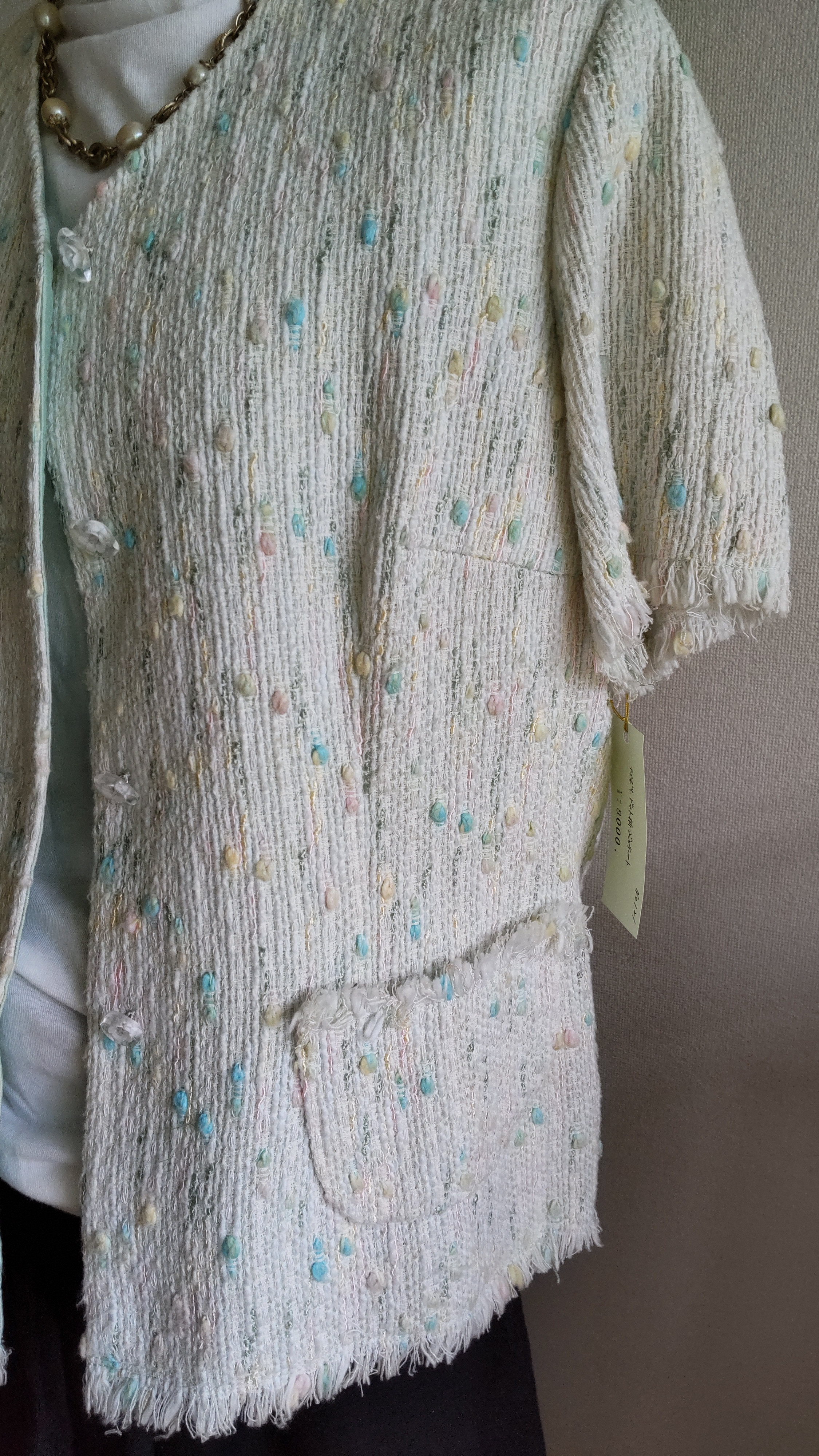 コツトン゙、ドット柄、刺繍、ジヤケット