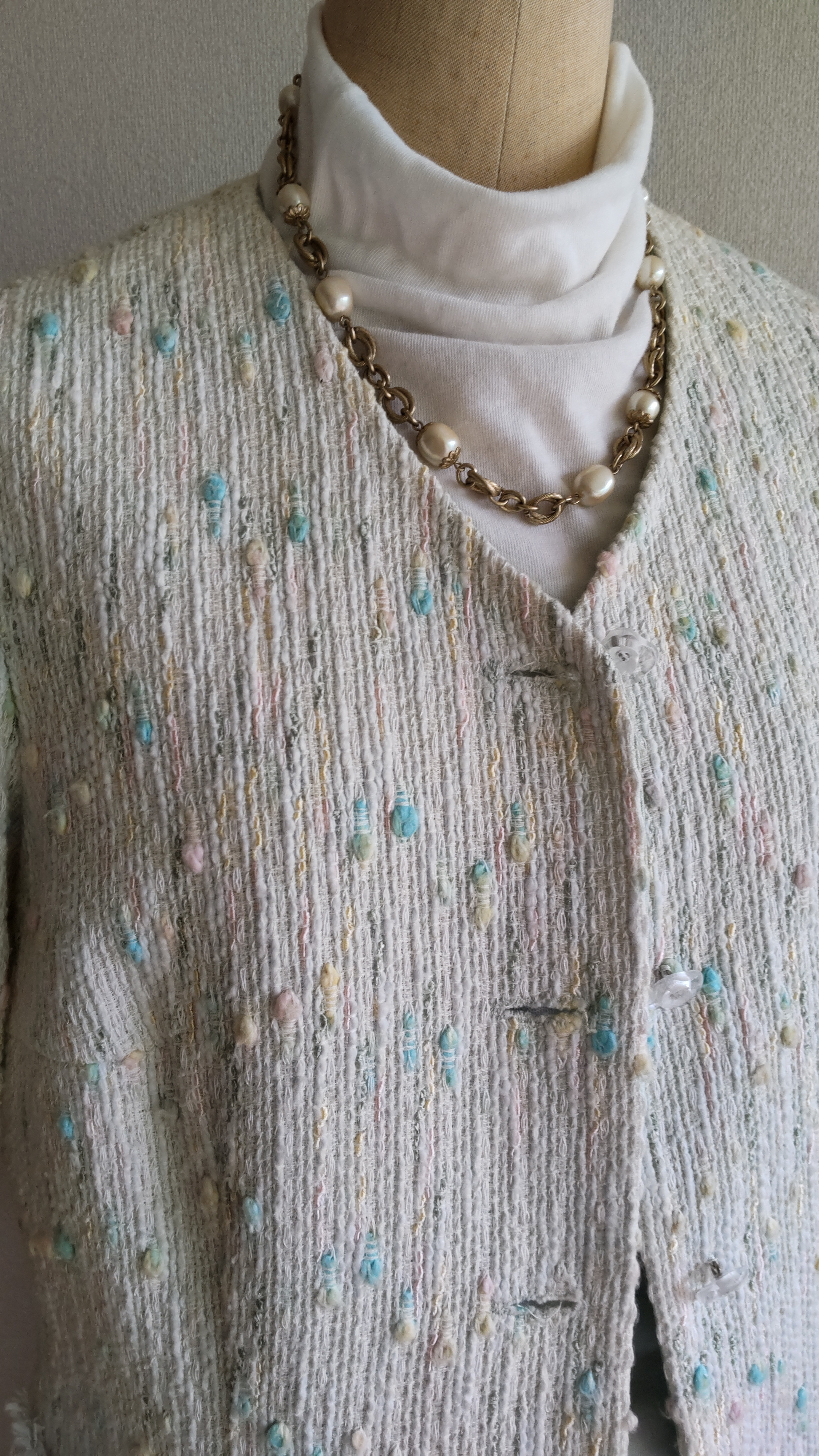 コツトン゙、ドット柄、刺繍、ジヤケット