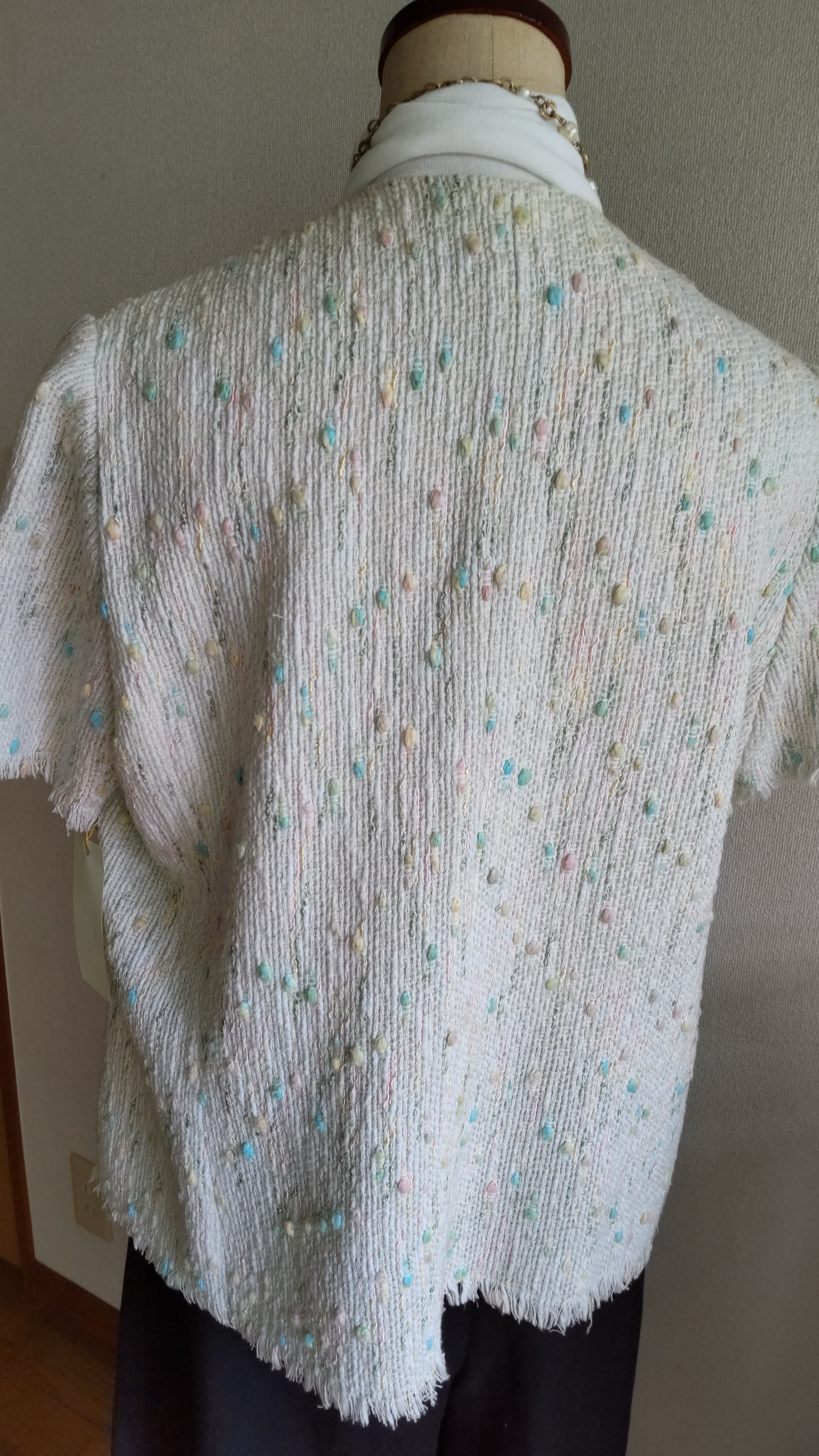 コツトン゙、ドット柄、刺繍、ジヤケット