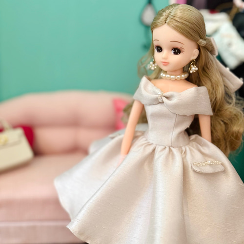 50's バッグサテンシャンタンドレス パニエセット リカちゃん 50's バッグサテンシャンタンドレス パニエセット リカちゃん