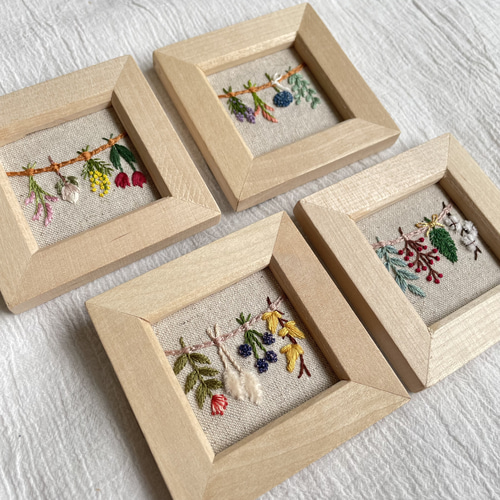 サマードライフラワー 刺繍フレーム アートフレーム インテリア 手刺繍