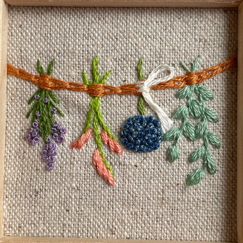 サマードライフラワー 刺繍フレーム アートフレーム インテリア 手刺繍