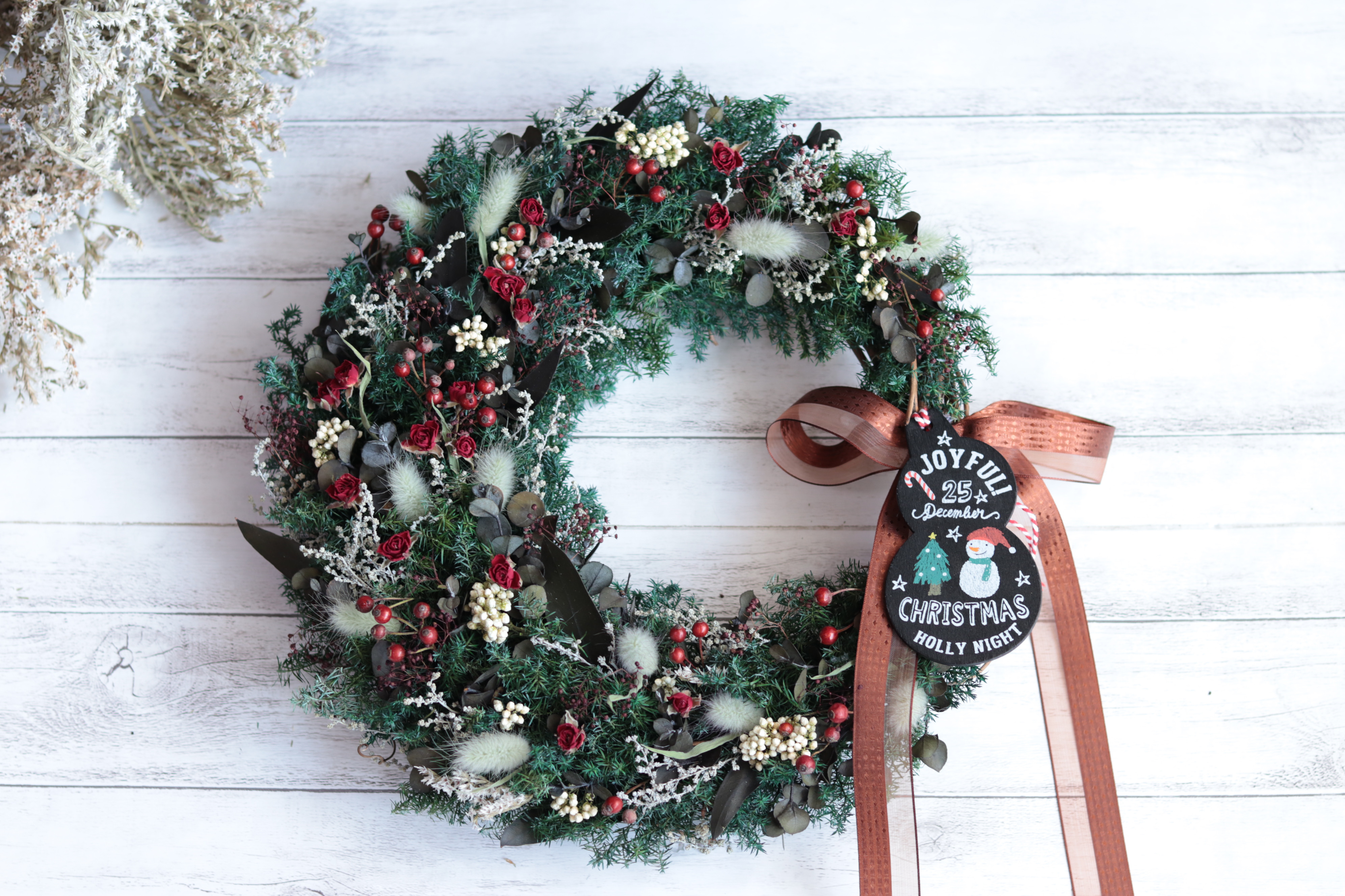 受注制作可憐小花と森の雰囲気ナチュラルリース