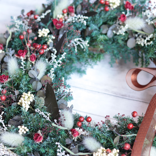 受注製作・ハロウィンorクリスマスタグ付き】森の中のミニ野バラの