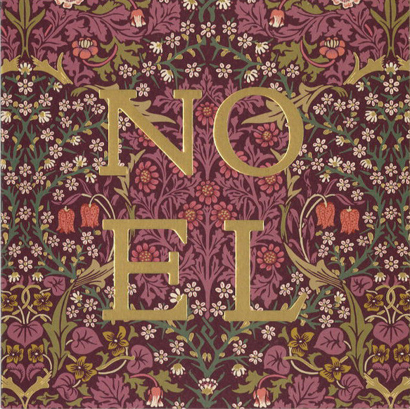 新柄入荷！大人のクリスマスカード！イギリス『ウィリアム・モリス「NOEL」』～封筒1・カード1～ 1枚目の画像