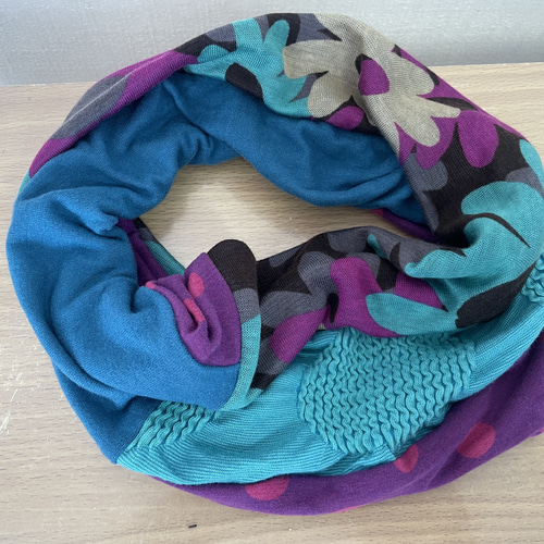 パープルモンスターターバン兼用&パープルハンドメイドネックウォーマー