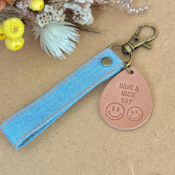 デニムリメイク ハートキーホルダー バックチャーム キーホルダー plum