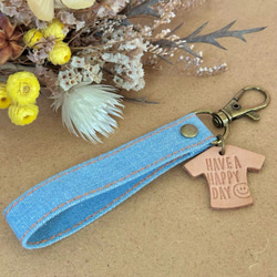 デニムリメイク ハートキーホルダー バックチャーム キーホルダー plum