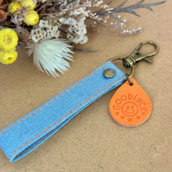 デニムリメイク ハートキーホルダー パックチャーム