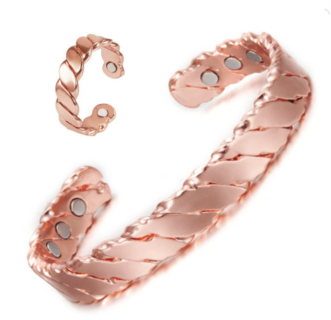 バングル 指輪 リング 電磁波対策 純銅製ジュエリー 純銅磁気ブレスレット エネルギー  手作り SSP094 関節炎