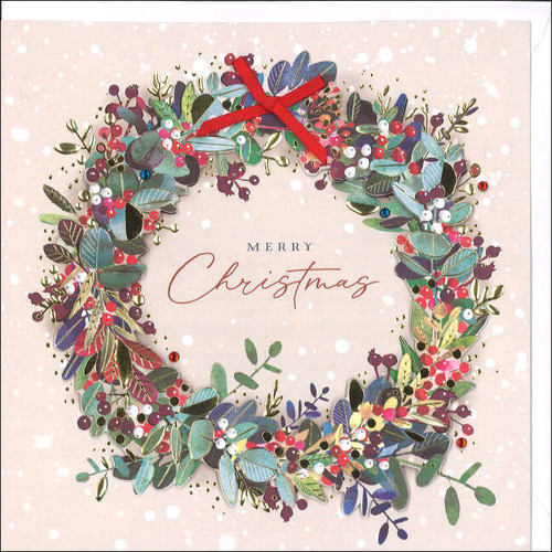 クリスマスリースデコパージュ作品 クリスマスリースデコパージュ作品