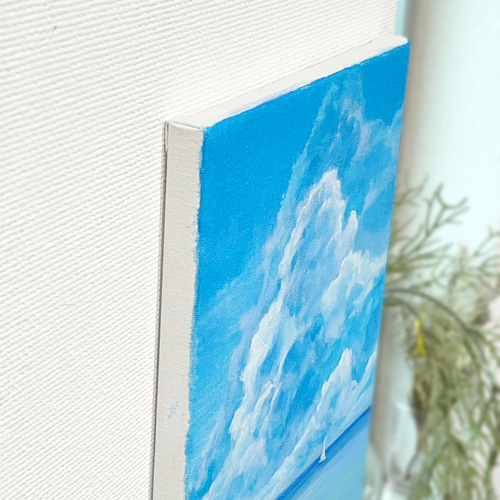 ☆原画☆ 8月の海 アクリル絵の具 F3キャンバス 送料無料 絵画 ☆原画☆ 8月の海 アクリル絵の具 F3キャンバス 送料無料 絵画