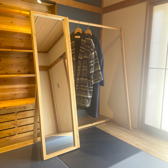 鏡付きハンガーラック ハンガーラック nomadrack 通販 18204052