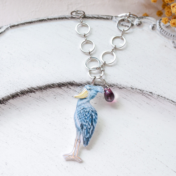 ハシビロコウ のんびり ぷくぷく バッグチャーム キーホルダー