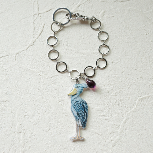 ハシビロコウ のんびり ぷくぷく バッグチャーム キーホルダー