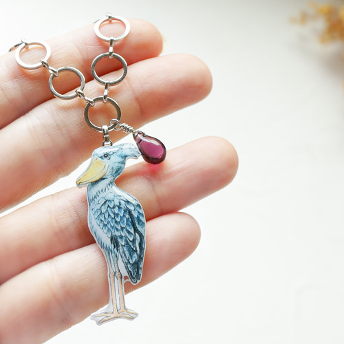 ハシビロコウ のんびり ぷくぷく バッグチャーム キーホルダー