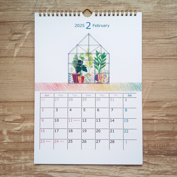 マスキングテープアート カレンダー 2025 5枚目の画像