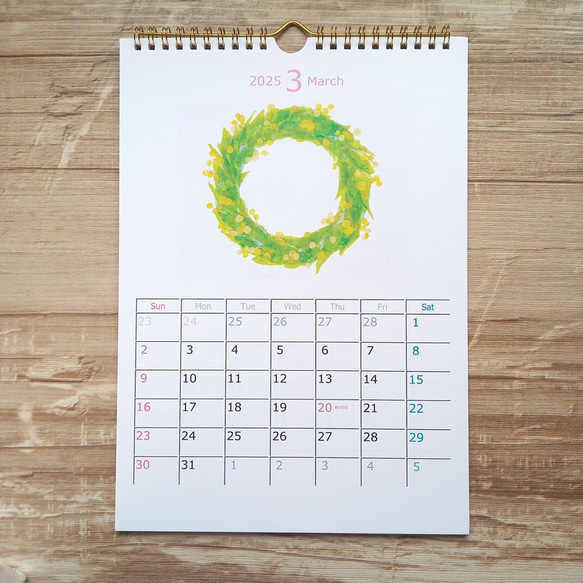 マスキングテープアート カレンダー 2025 6枚目の画像