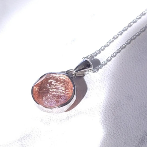 ◇鑑別書付き◇未来への変革◇ギベオン隕石◇ピンク◇シルバー925  