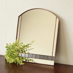 ✴︎:.｡.グリーン×ホワイトの八角形の鏡♪（Size20/Max21） ステンド