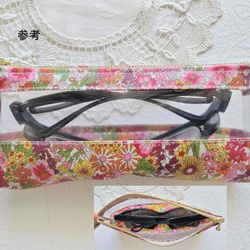 歯ブラシ・ペン　マチたっぷり　クリアポーチ　マーガレットアニー　リバティ　ラミネート　♡夏の庭園に咲き誇る花々 9枚目の画像