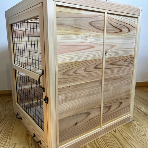 チンチラ用ガラス扉木製ケージ RAKYPET 木製ケージ チンチラ チンチラケージ 小動物用ケージ 小動物の