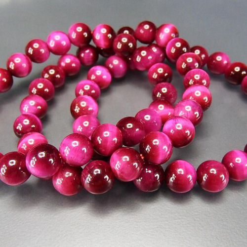 綺麗3A-ピンクタイガーアイ約8mm強天然石ブレスレット魅力 