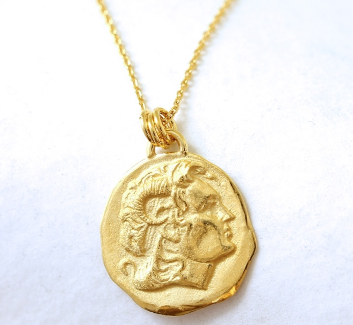 アレキサンダーのコインネックレス　K24純金メッキ