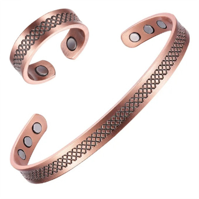 バングル 指輪 リング 電磁波対策 純銅製ジュエリー 銅磁気ブレスレット エネルギー ハンドメイド 手作り SSP112