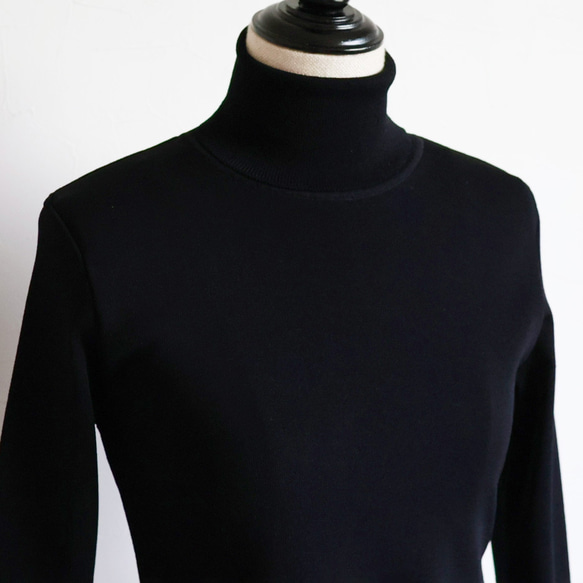 【3サイズから選べる◎】タートルネック ストレッチプルオーバー【ブラック】 6枚目の画像