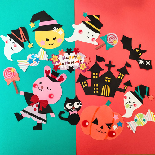 セール 色紙 壁面 アルバム ラミネート可 「ハロウィンの大行進