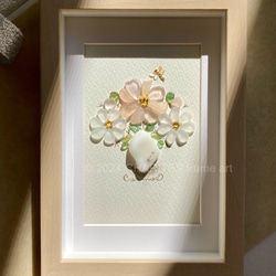 海の世界 シーグラス／天然石 ／フレームアート／ 北欧雑貨 壁掛け額