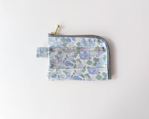 仕切付きA7 L字ファスナー クリアポーチ ベッツィスター リバティ