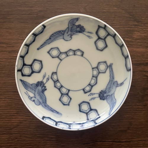 伊万里染付鶴亀甲紋様5寸皿5枚 中皿 antique art nozomi 通販