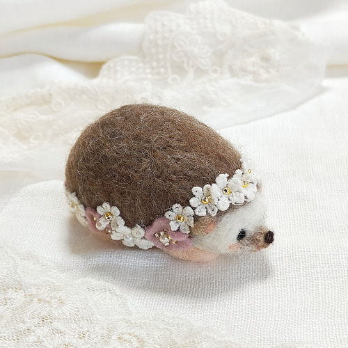 羊毛ハリネズミ(ロマンチック) Lサイズ ピンクッションにもおすすめ