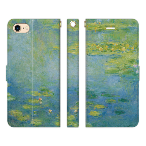 手帳型 スマホケース iPhone 各種対応 名画☆ クロード モネ 睡蓮