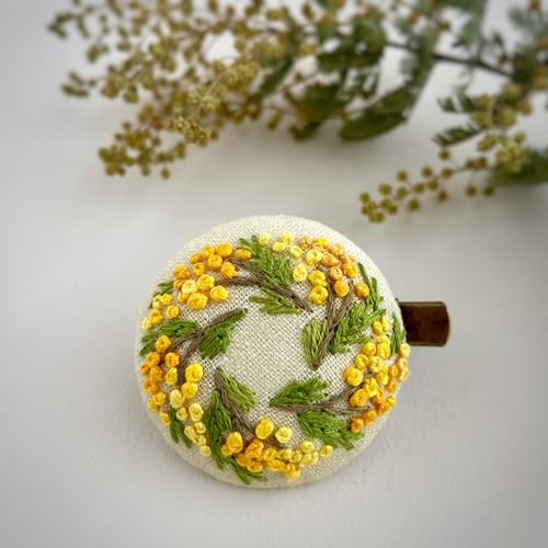 ☆*:.。. ヘアクリップ ♡ ミモザ .。.:*☆ ミモザ ヘアクリップset ヘアクリップ・バナナクリップ Blue