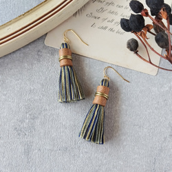 【1180】タッセルピアス／イヤリング ロングタッセルピアス/イヤリング ピアス（フック・チェーン） otumu
