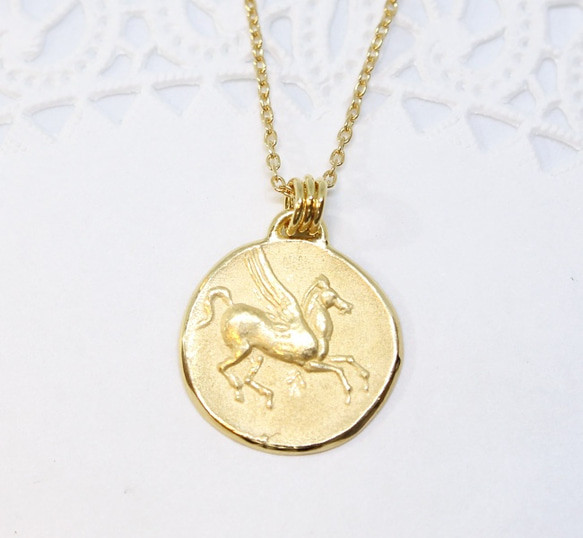 ペガサスのコインネックレス・K24純金メッキ