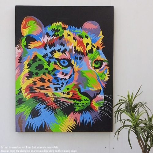 danotte様 リクエスト 3点 まとめ商品　北欧アート　モダンアート　絵画 ドットアート 70cm × 90cm ヒョウ ドットペインティング モダン