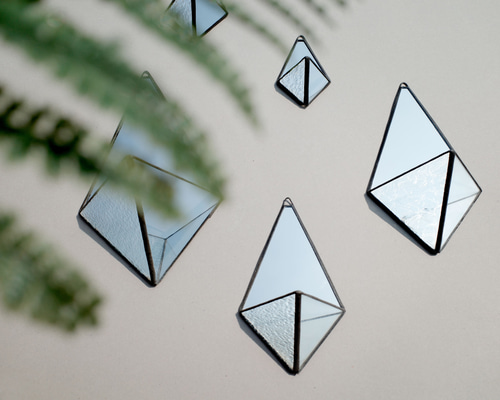 ミラーガラス　カーニバルガラス（仮姓）変形ガラス鉢五個セット　光で変わる色と表情 164d4636eb597dbbbfa4c582dcfea4