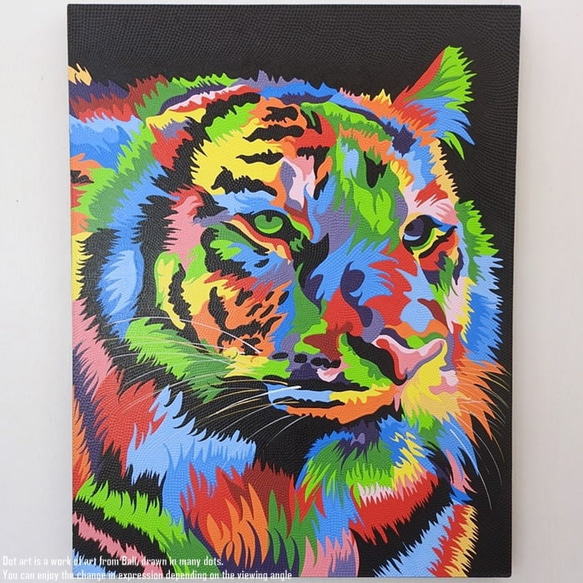 ドットアート 70cm × 90cm 虎 ドットペインティング モダン