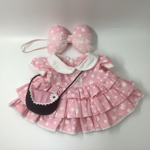 Sサイズシェリーメイ3段フリルのワンピースとドロワーズとポシェットの