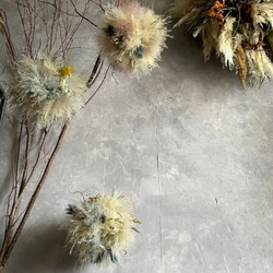 パンパスとドライフラワーのハンギングボール(くすみピンク系) 4枚目の画像