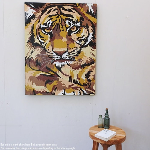 ドットアート 70cm × 90cm 虎 ドットペインティング モダンアート
