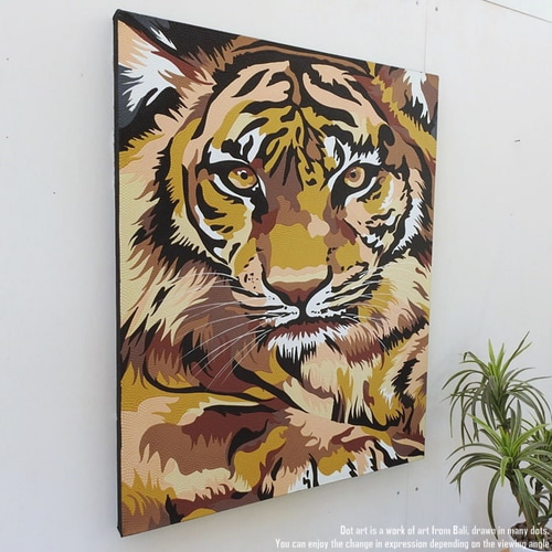 ドットアート 70cm × 90cm 虎 ドットペインティング モダンアート