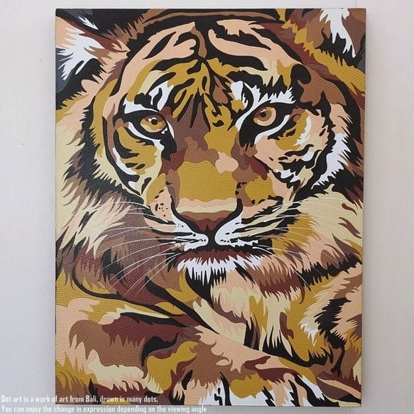 ドットアート 70cm × 90cm 虎 ドットペインティング モダン