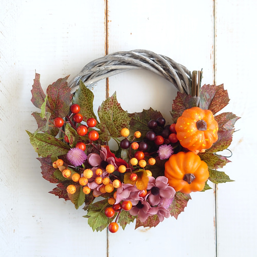 専用＊Halloween＊ミニパンプキン＆オリーブ　アンティーク フェイクリース 専用＊Halloween＊ミニパンプキン＆オリーブ アンティーク