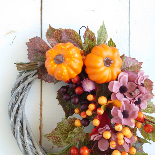 専用＊Halloween＊ミニパンプキン＆オリーブ　アンティーク フェイクリース 専用＊Halloween＊ミニパンプキン＆オリーブ アンティーク