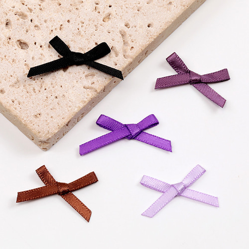 C545-b-21 90個 ミニリボンパーツ サテンリボン 結びリボン 貼付け